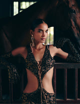 Temptress Leopard Statement Earrings in Wild- horse Jasper