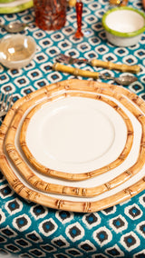 BAMBOO CERAMIC DINNER PLATE27 BROWN