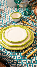 BAMBOO CERAMIC DINNER PLATE GREEN