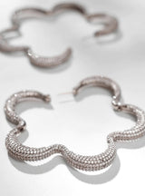 Mini Christina Hoops Earrings in Silver Crystal
