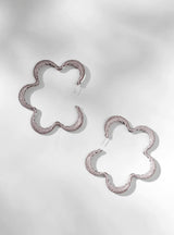 Mini Christina Hoops Earrings in Silver Crystal