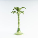 CERAMIC PALM CANDLEHOLDER LARGE GREEN