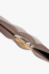 The Koko Runway Elongé Klutch In Taupe Grey