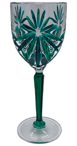 THE STARS CRYSTAL WINE GOBLET GREEN SET OF 4