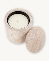 Montroi Travertine Candle Holder - Cream Colour