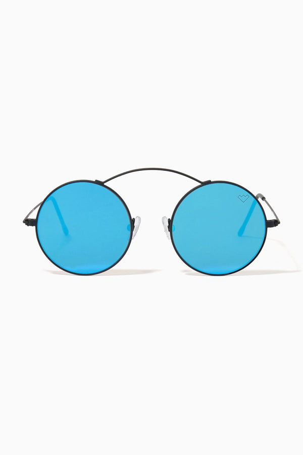 Spektre Metro Blue Mirror Raised Bridge Round Sunglasses