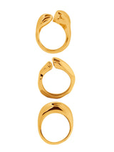 Stackable Pebble Rings Gold
