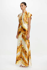ABSTRACT YARROW MAXI DRESS