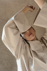 Champagne Silky Deconstructed Oversize Shirt