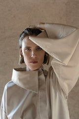 Champagne Silky Deconstructed Oversize Shirt