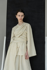 Criss Cross Linen Kimono Suit
