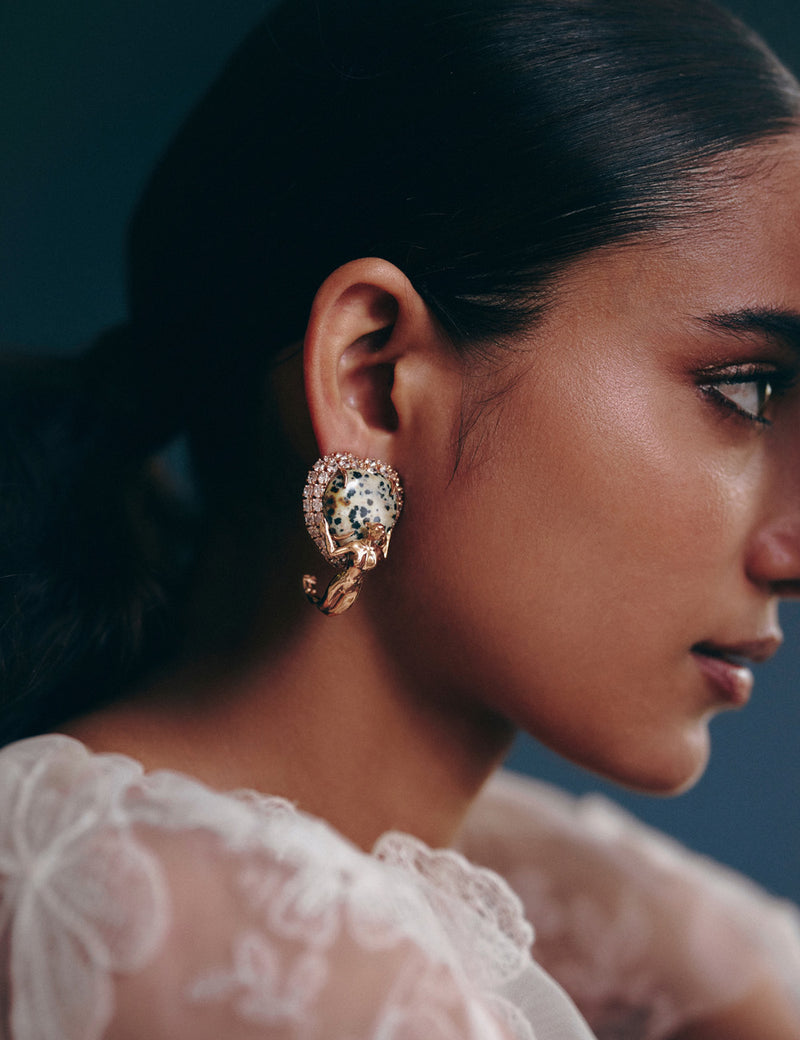 The Wild Empress Studs in Dalmatian Stone