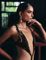 Leopard Trail Drop Earrings in Prehnite