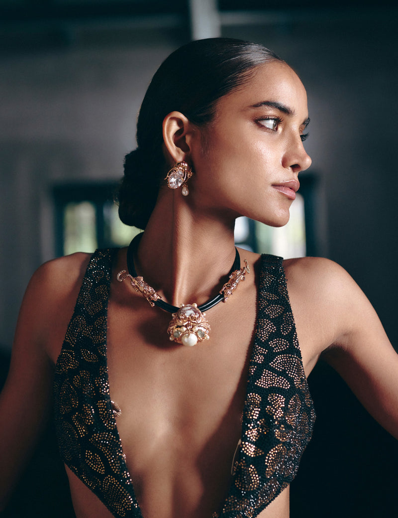 Arch Leopard Drop Studs