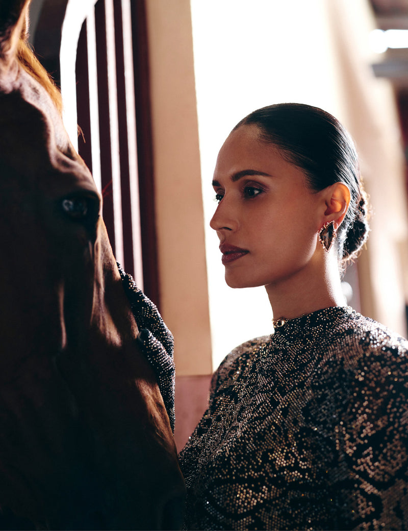 Trinity of Leopards Studs in Pietersite