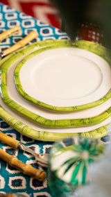 BAMBOO CERAMIC CHARGER GREEN