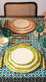 BAMBOO CERAMIC DINNER PLATE GREEN