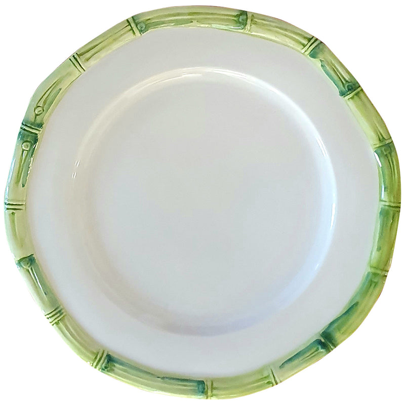 BAMBOO CERAMIC SALAD PLATE GREEN