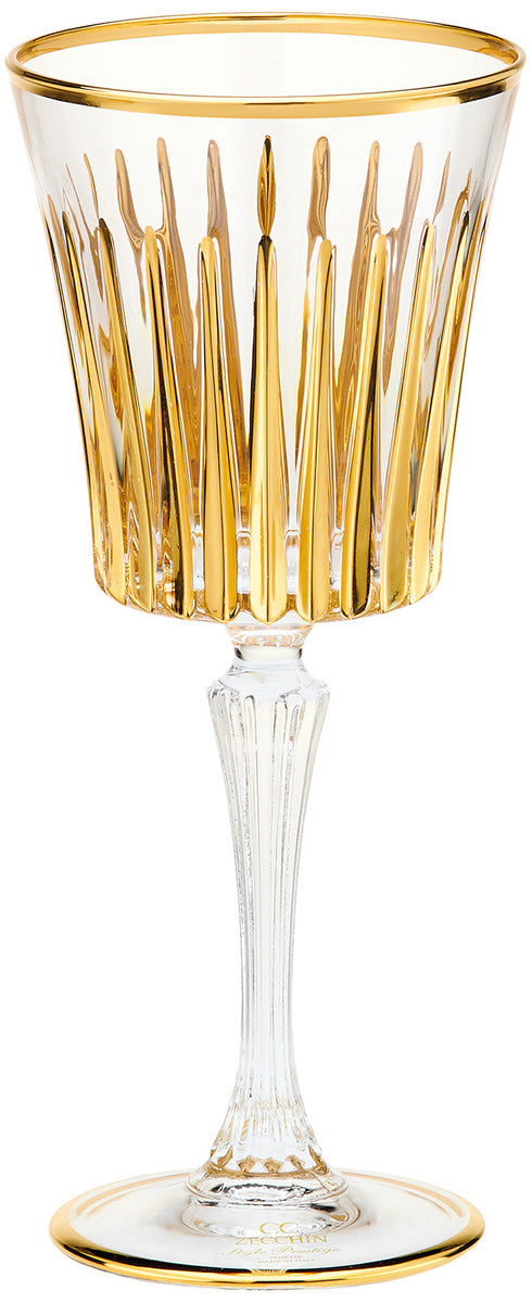 CRYSTAL GOLD WINE GOBLET SET OF 4