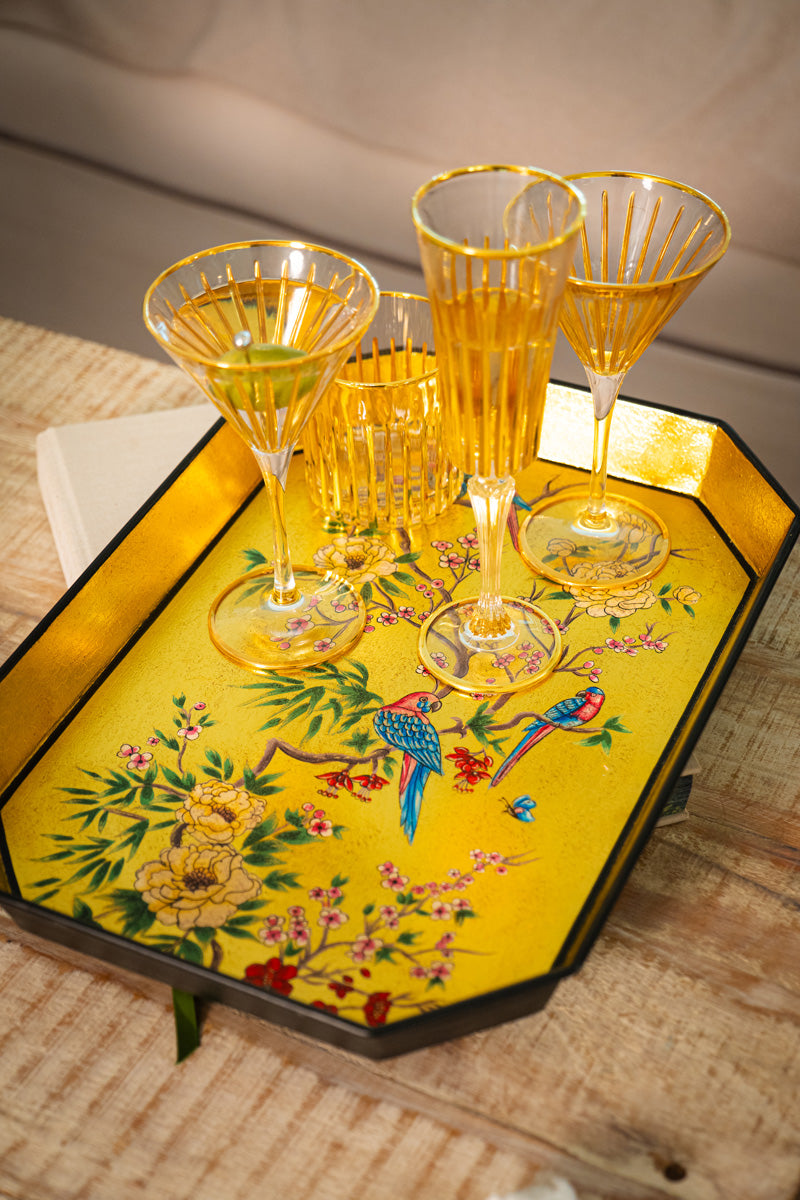 CRYSTAL GOLD FLUTE SET OF 4