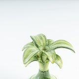 CERAMIC PALM CANDLEHOLDER SMALL GREEN