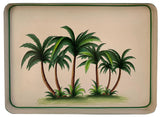 HAND PAINTED IRON TRAY PALMS