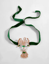 Le Palm Fish Velvet Necklace Jade Green