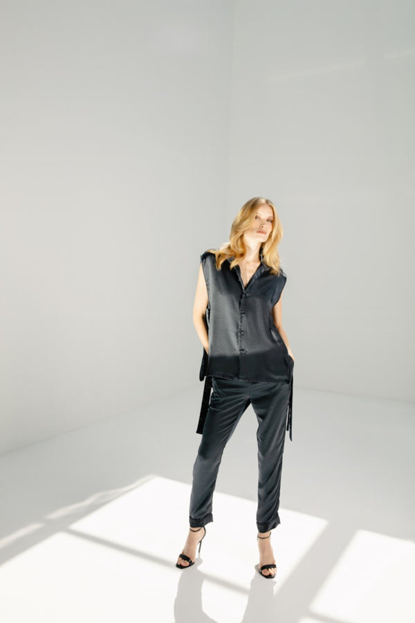 Pants Midnight Blue Light Satin