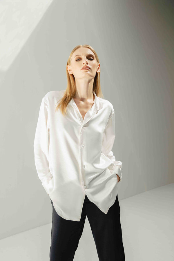 Caro Shirt White Light Satin