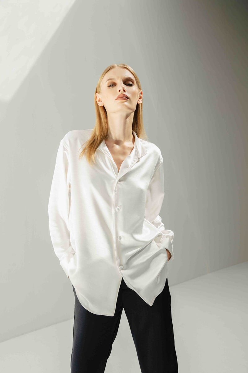 Caro Shirt White Light Satin