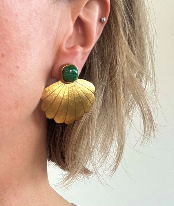 Earrings Malachite Bocj416