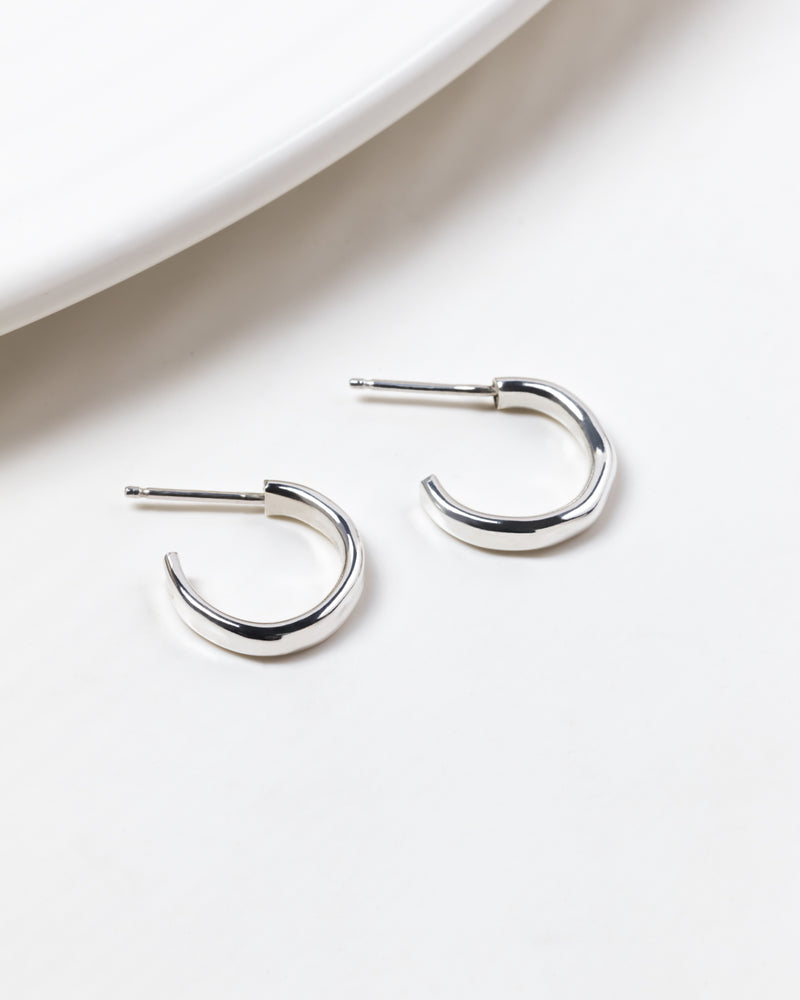 Luna Small Hoop Earrings Silver