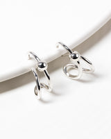 Pia Dot Double Earrings Silver