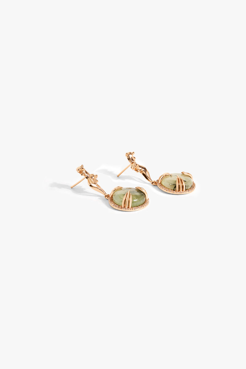 La Leopard Claw Drop Earrings in Prehnite