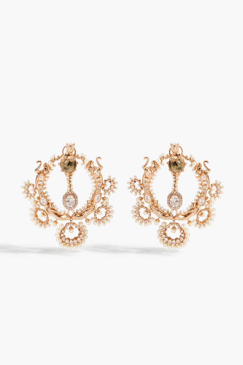 Trinity of Leopards Chandbali