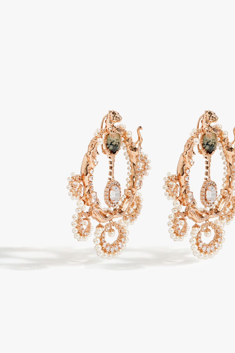 Trinity of Leopards Chandbali