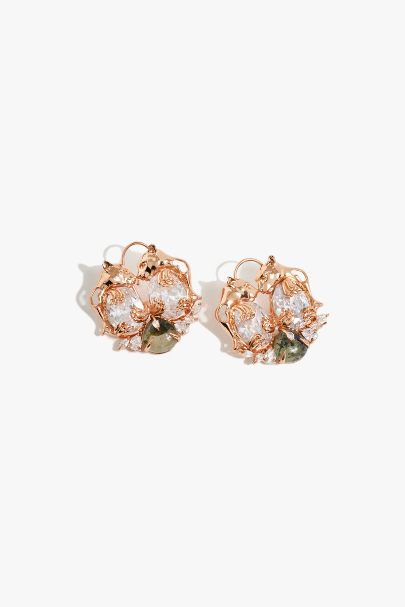 Leopard Triumph Studs in Prehnite
