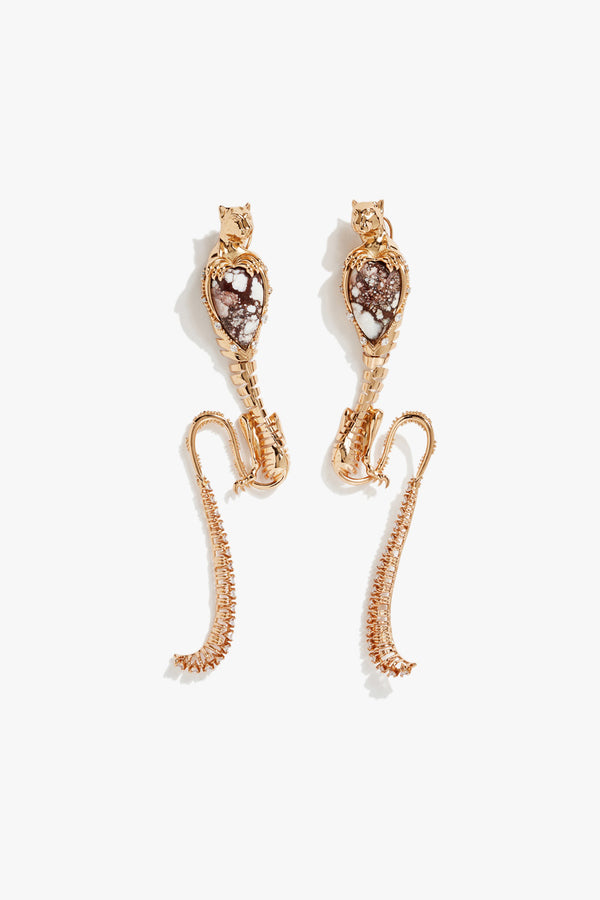 Temptress Leopard Statement Earrings in Wild- horse Jasper