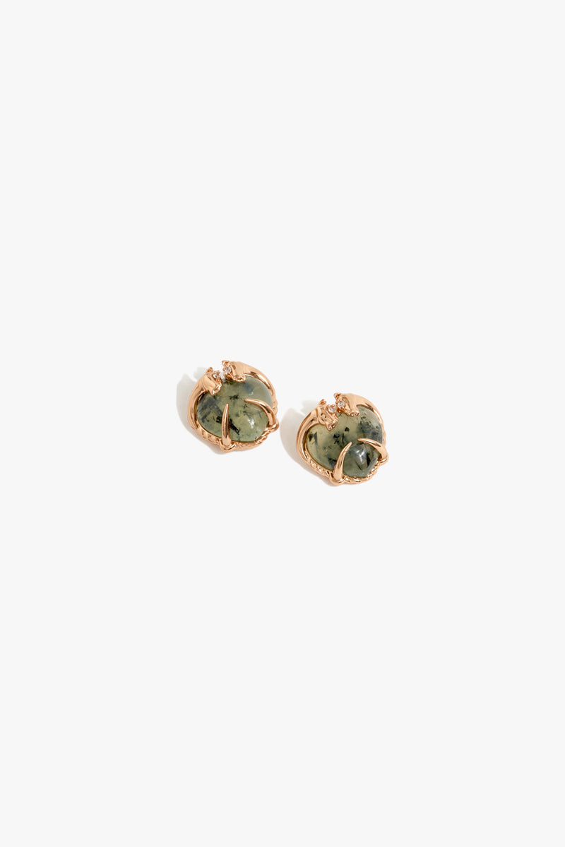 Sacred Union Studs in Prehnite