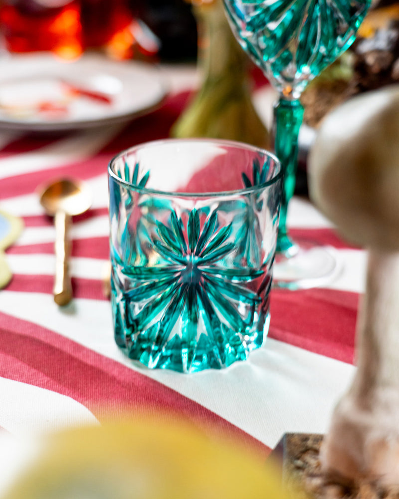 THE STARS CRYSTAL WATER TUMBLER GREEN SET OF 4