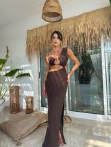 Aurelia Maxi Dress Brown