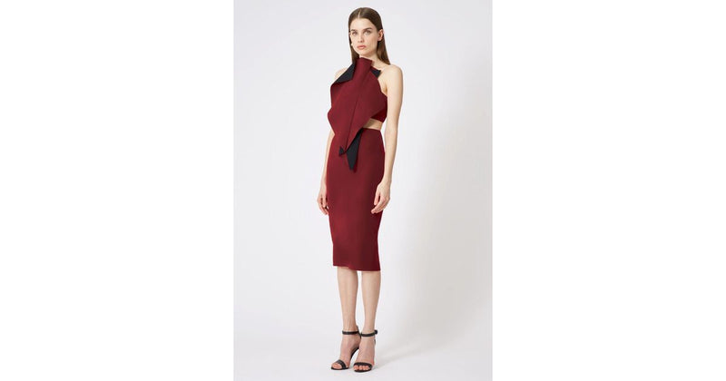 Women AUSTINE MIDI WINE/BLACK
