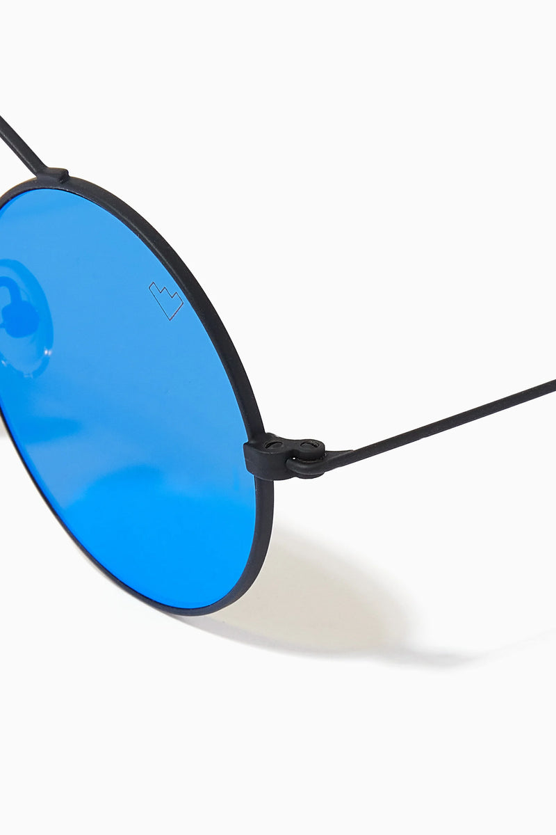 Spektre Metro Blue Mirror Raised Bridge Round Sunglasses