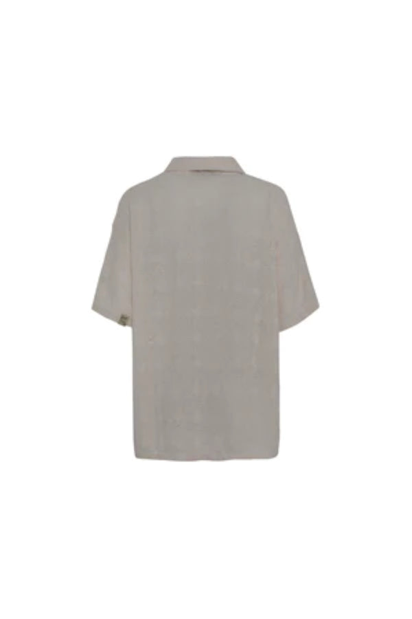 Notched Collared Texture Shirt
