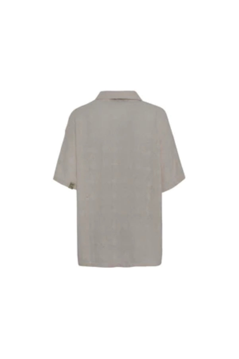 Notched Collared Texture Shirt