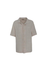 Notched Collared Texture Shirt