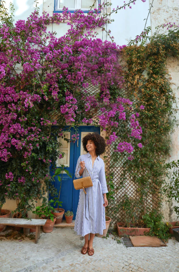 St Tropez Long Dress Striped