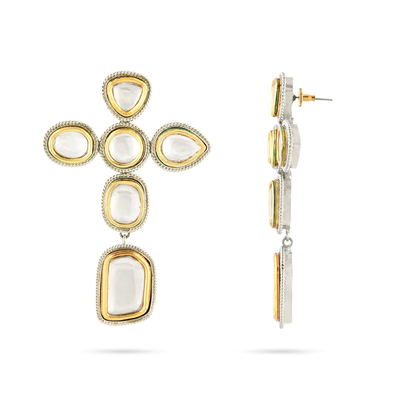 Valliyan Polki Cross Earrings