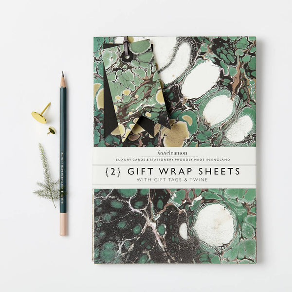 Emerald Marble Gift Wrap Set