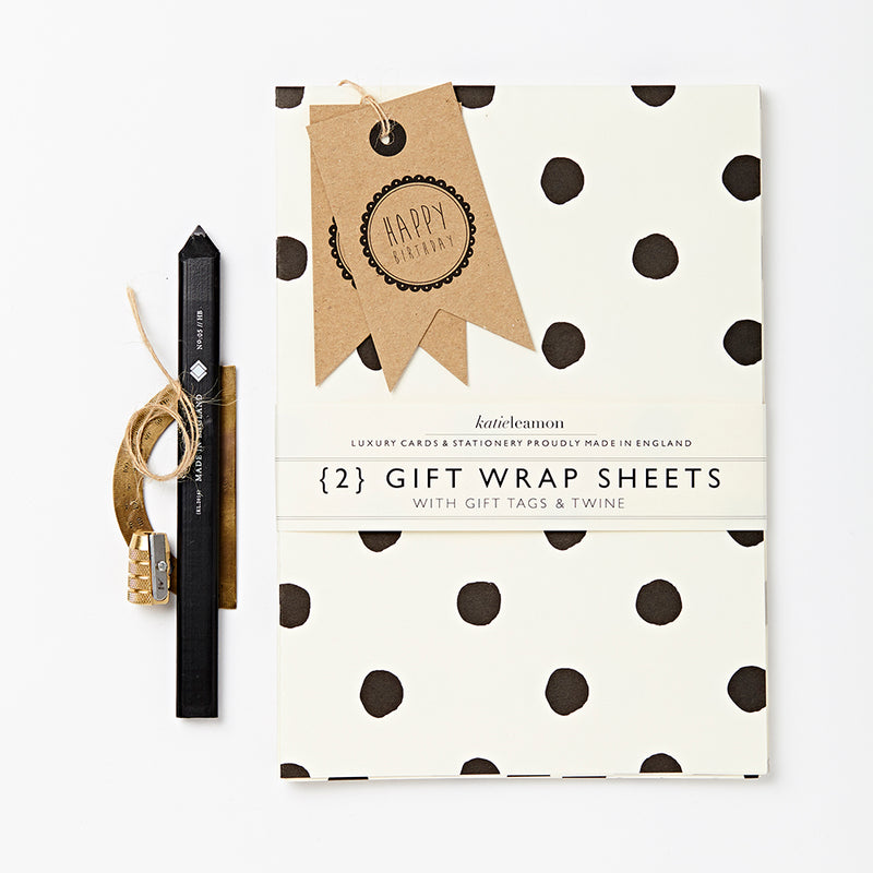 Painted Polka Dot Gift Wrap Set